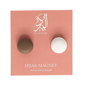 Matte Hijab Magnets - Beige n White