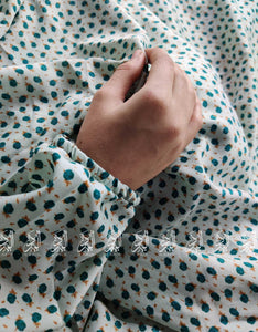 Namaz Chadar With Sleeves - Teal Flowers