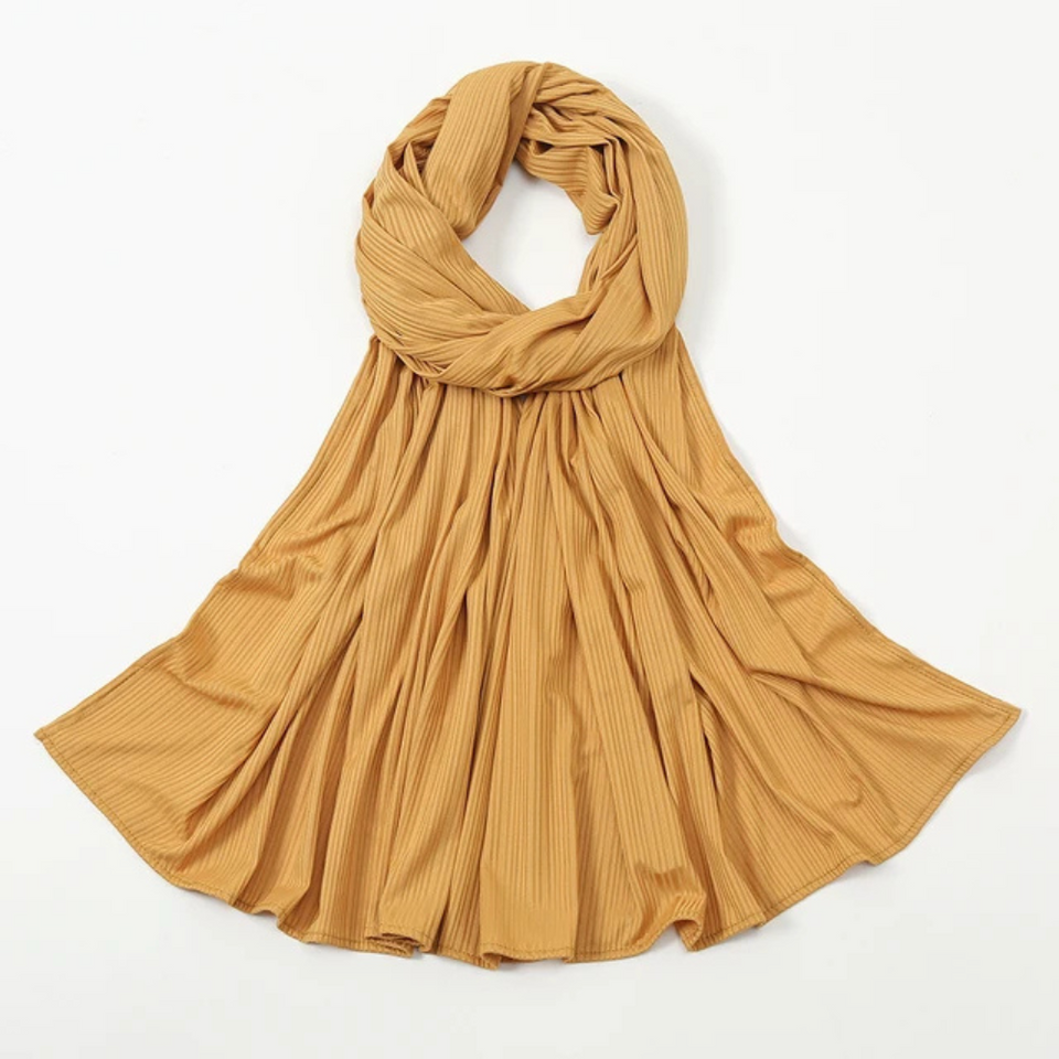 Ribbed Jersey Hijab - Mustard