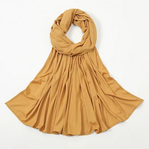 Ribbed Jersey Hijab - Mustard