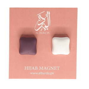 Matte Hijab Magnets - Lavender n White