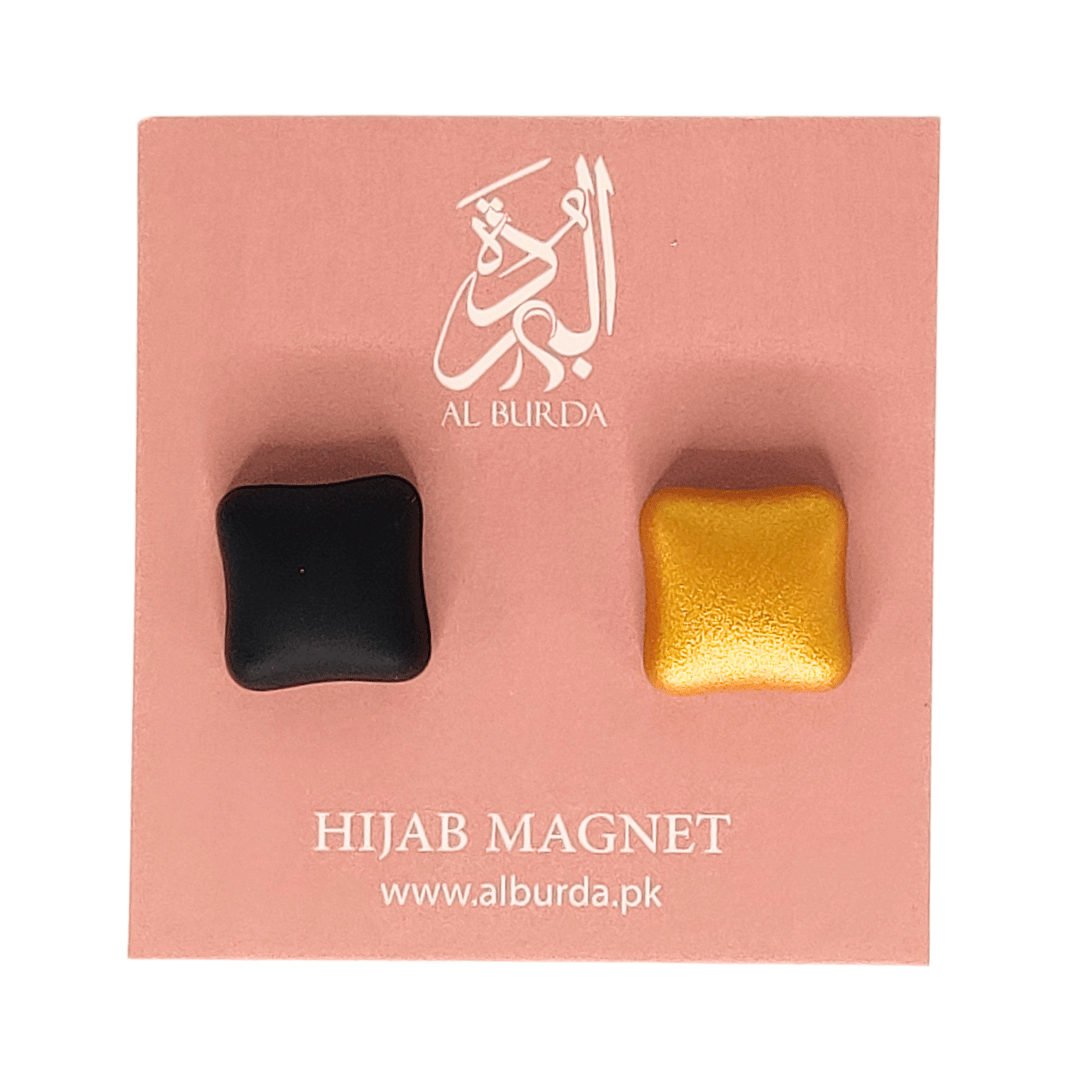 Matte Hijab Magnets - Black n Golden