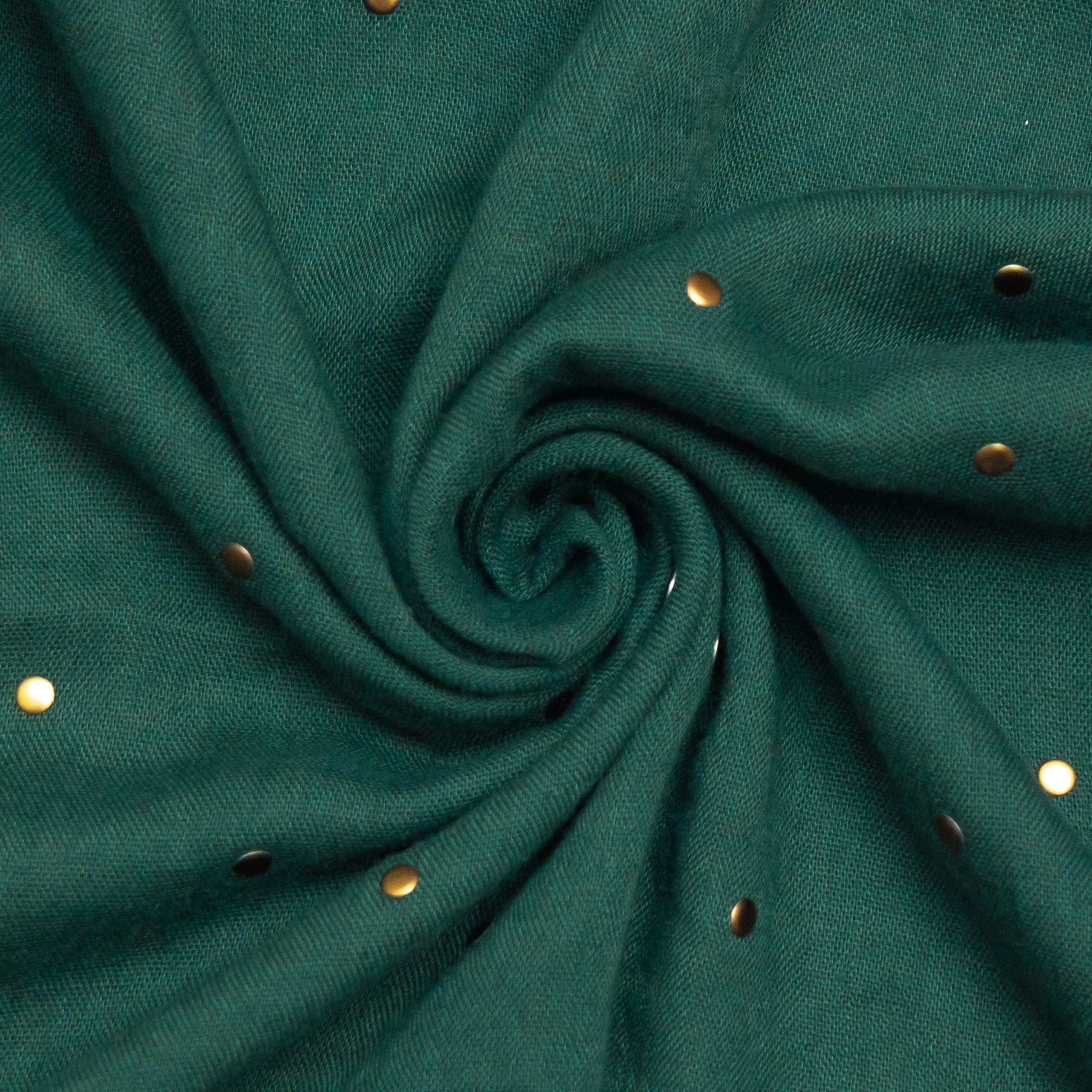 Gold Studded Hijab - Dark Green