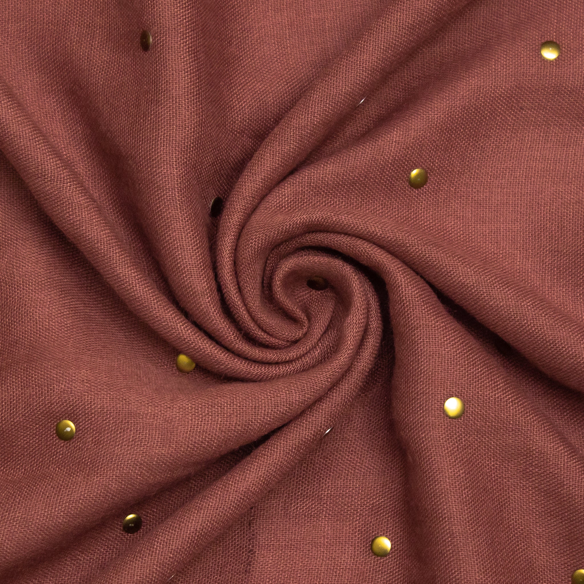 Gold Studded Hijab - Indian Red