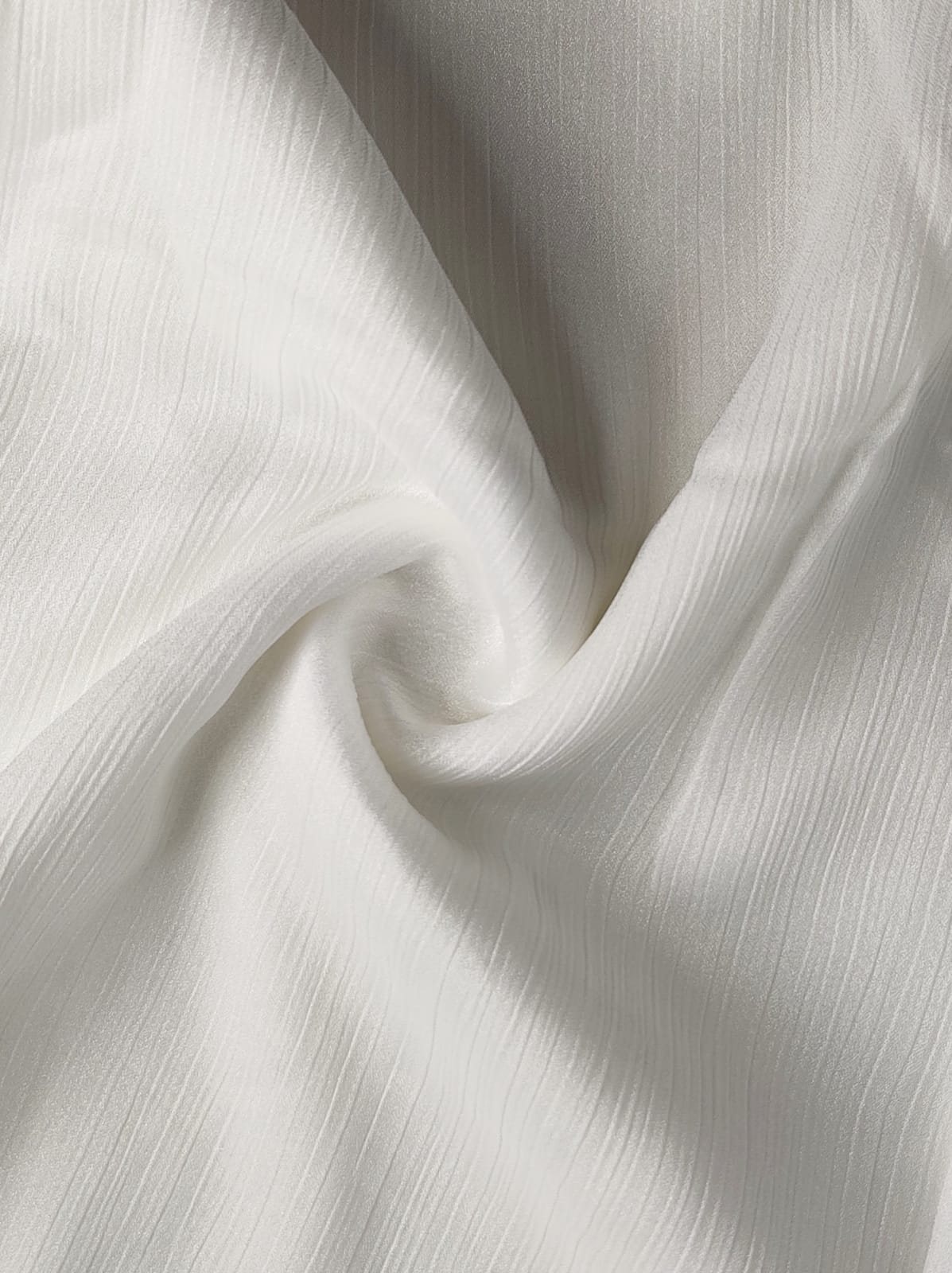 Sheen Crinkle Silk - White